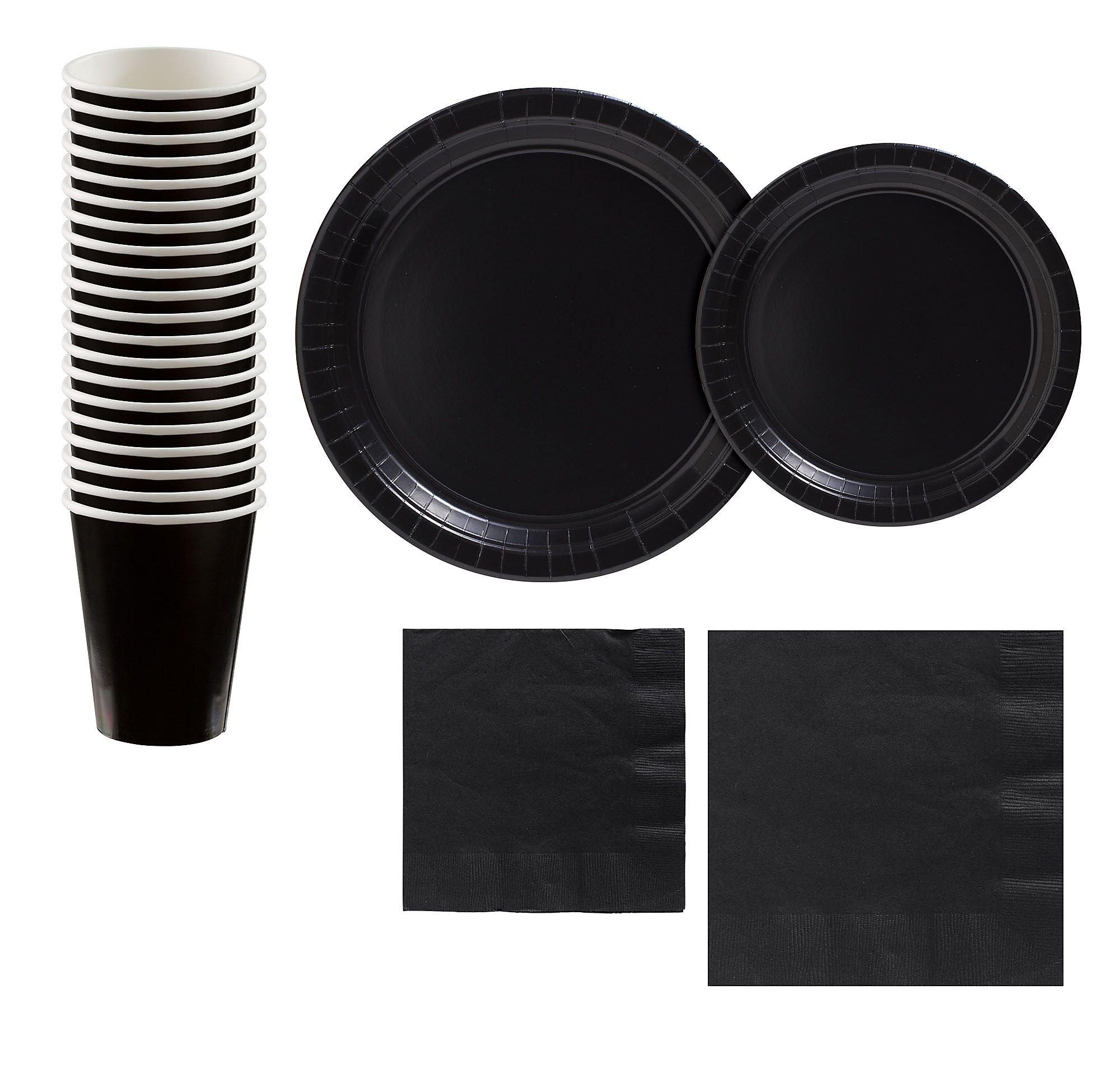 Black Paper Tableware Kit for 20 Guests Party City